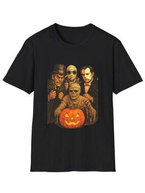 Halloween Monsters Mummy Pumpkin Graphic T-Shirt